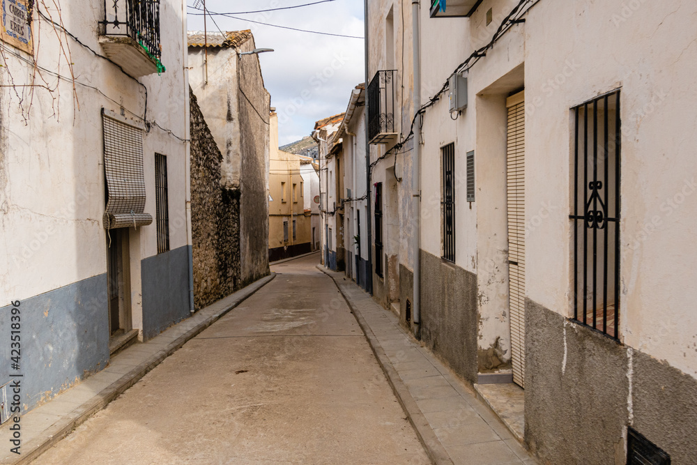 Old and narrow streets of La Vall d'Ebo, in the province of Alicante