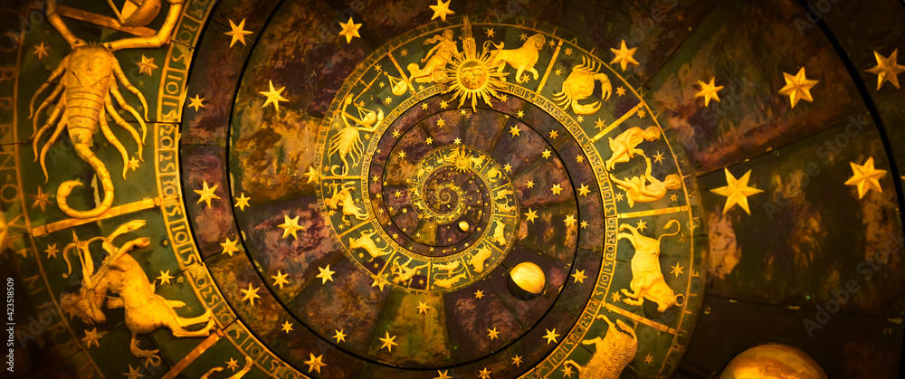 Droste effect background. Abstract design for concepts related to astrology and fantasy. - obrazy, fototapety, plakaty 