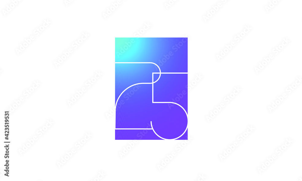 Super Thin Modern Line Number Design Super Thin Modern Line Number Design