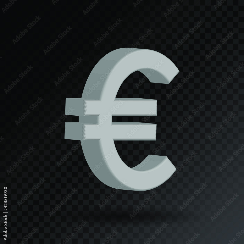 Fototapeta premium Currency symbol: Euro. 3D currency icon vector. Eps10 vector illustration.