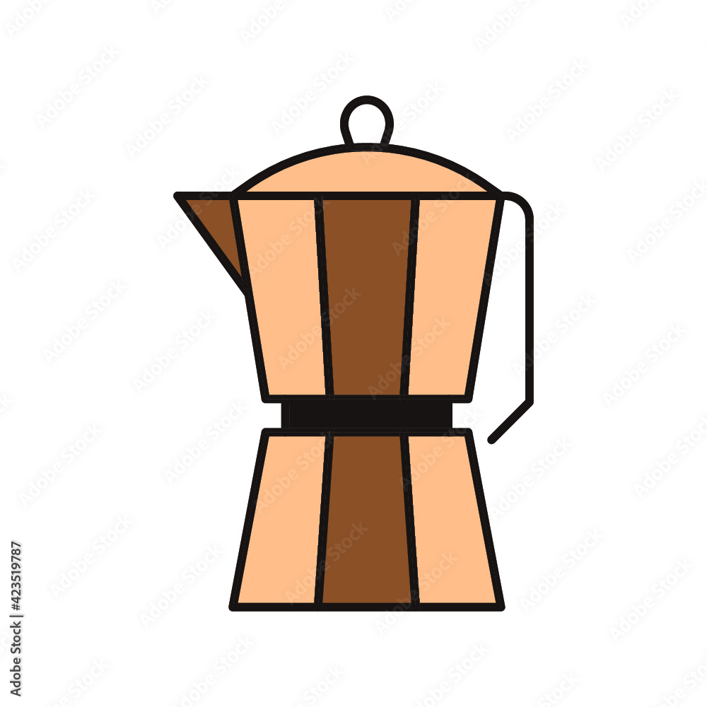 italian Coffee maker icon in color icon, isolated on white background italian Coffee maker icon in color icon, isolated on white background
