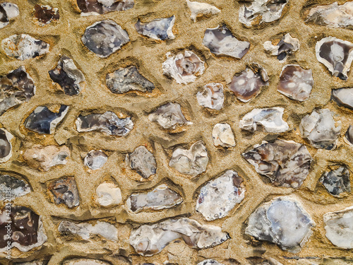 Pattern of stones with concrete
