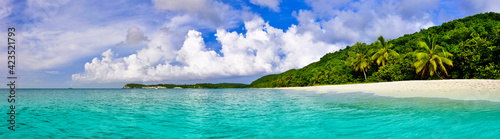 landscape with sea beach and mountains