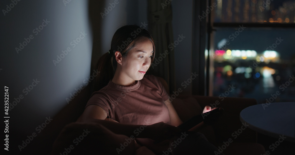 Woman watch on tablet computer at home Woman watch on tablet computer at home