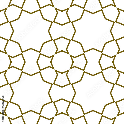 Seamless arabic geometric ornament in brown color.