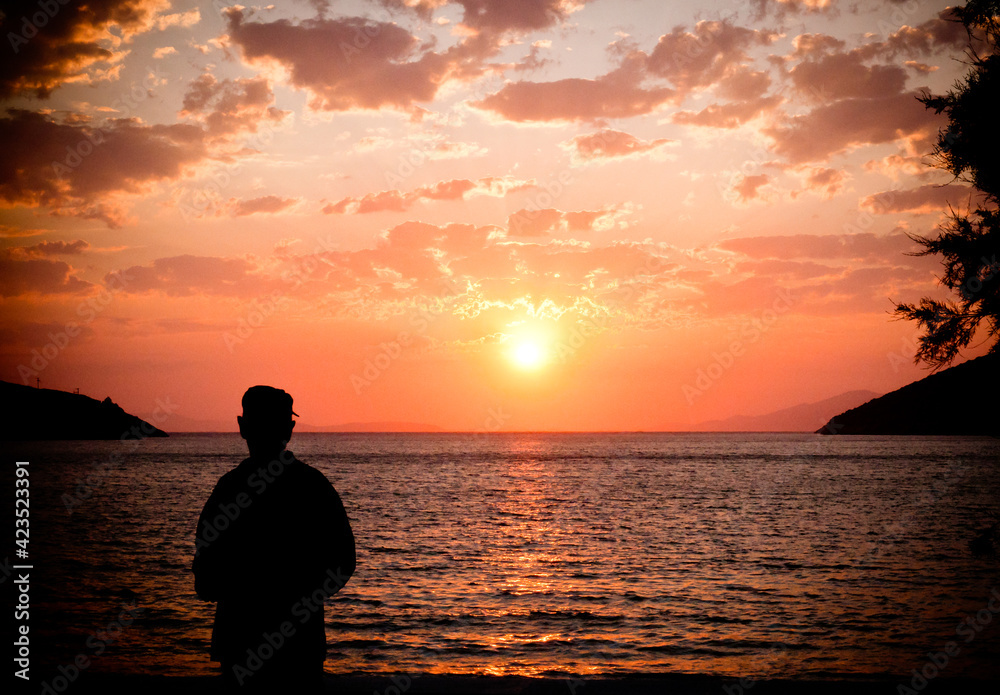 silhouette at sunset