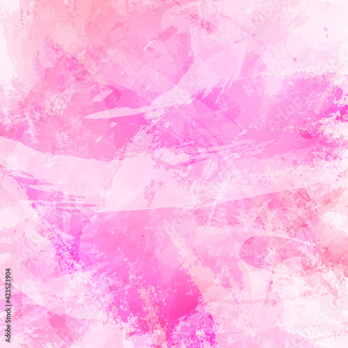 Abstract background.Imitation of hand-painted brush strokes with splashes and drops.Wallpaper in red and pink colors.Drawing lines, stripes,chaotic spots.Vector