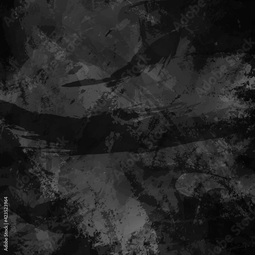 Abstract grunge background,imitation of hand-painted brush strokes with splashes and drops.Texture in dark colors.Drawing lines, stripes, chaotic spots.Vector