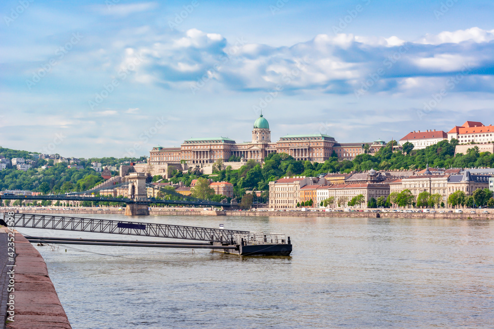 Royal palace over Danube river, Budapest, Hungary