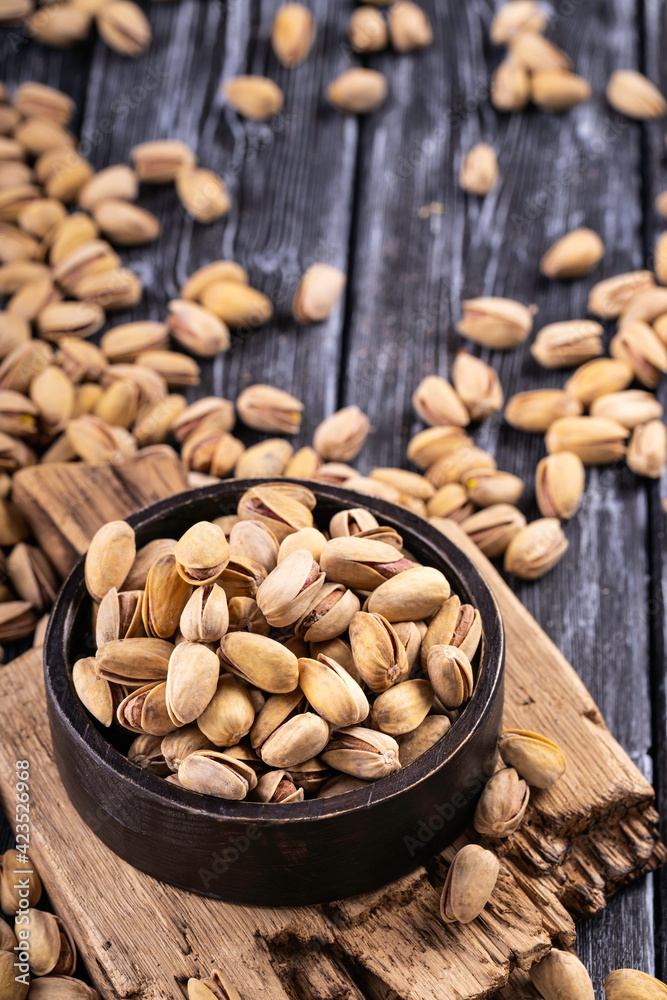 Organic pistachios. Pistachios in shell. Food background. Organic pistachios. Pistachios in shell. Food background.