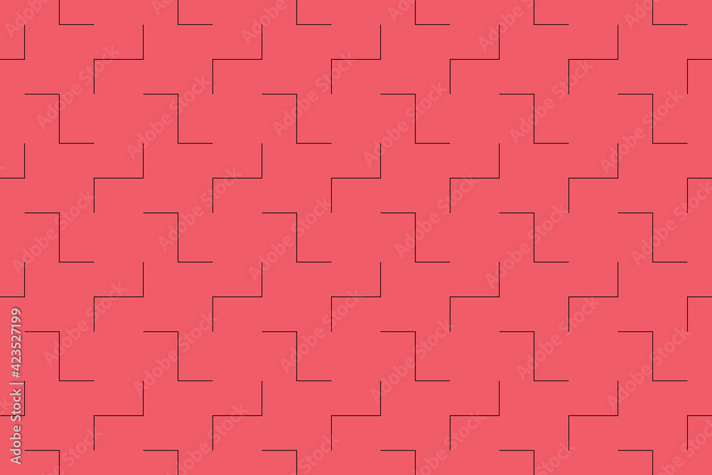 Seamless, abstract background pattern made with zigzag lines. Simple, minimal, modern vector art in red color. Seamless, abstract background pattern made with zigzag lines. Simple, minimal, modern vector art in red color.