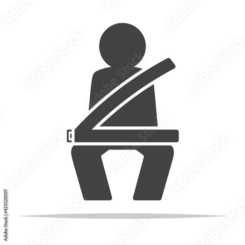 Wear seat belt icon vector isolated illustration