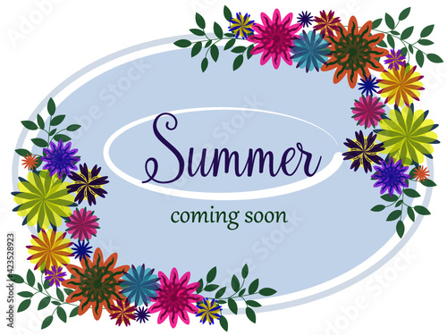 Floral corner elements for postcards, posters with space for text