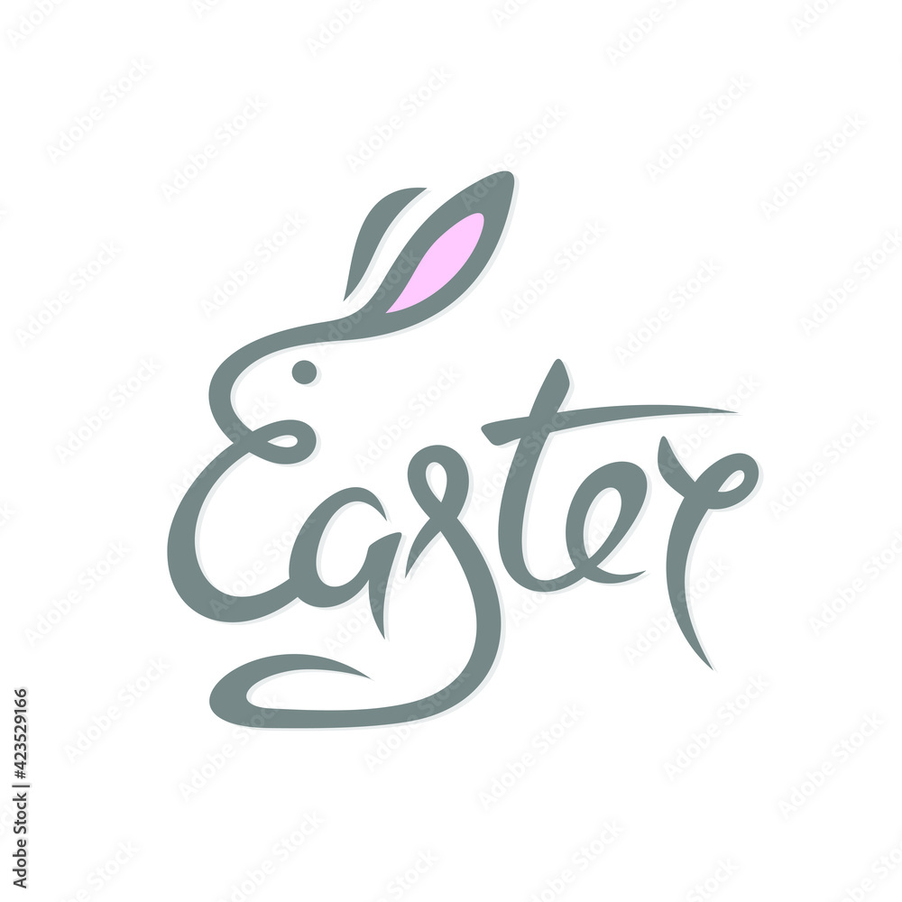 Easter and hare on a white background in vector EPS8 Easter and hare on a white background in vector EPS8
