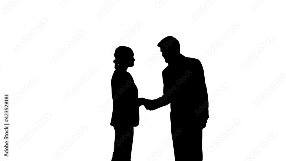 Silhouette A confident and considerate handshake of two business people Silhouette A confident and considerate handshake of two business people