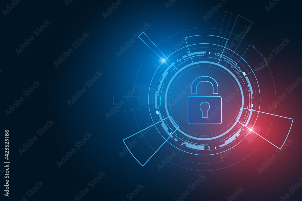 Obraz premium Cyber security technology concept , Shield With Keyhole icon , personal data , vector illustration
