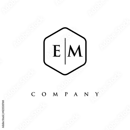 initial EM logo design vector