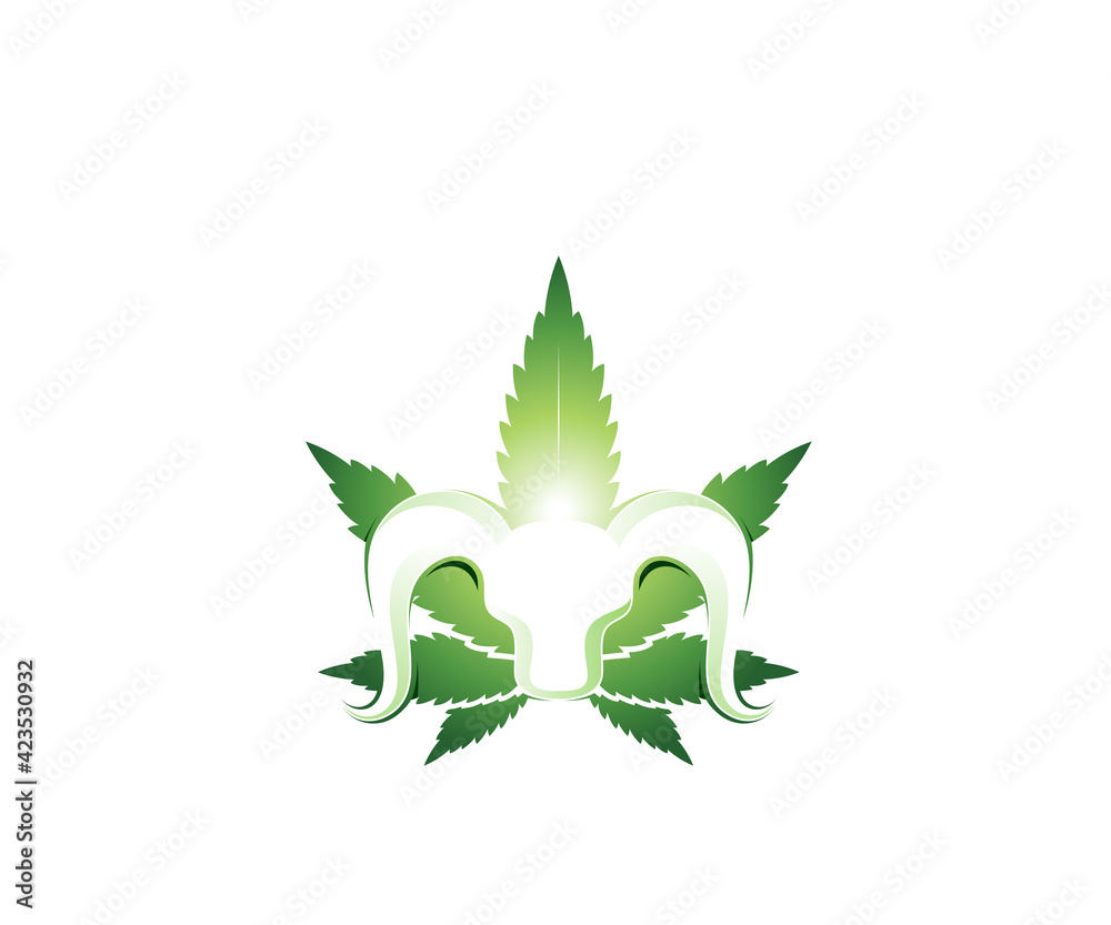 bull cannabis marijuana icon logo design template bull cannabis marijuana icon logo design template