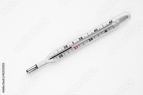 medical thermometer on white background