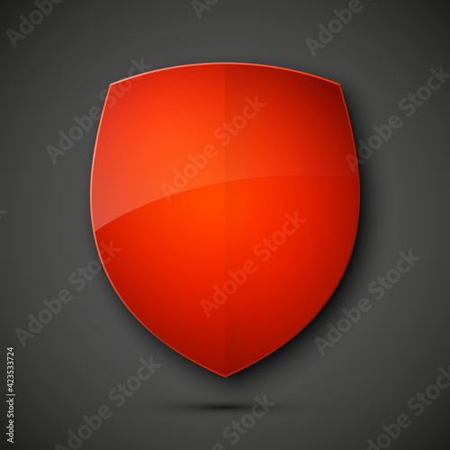 Protected guard shield concept. Safety badge color icon. Privacy colorful banner shield. Security label. Defense tag. Presentation shining sticker shield. Defense safeguard sign illustration