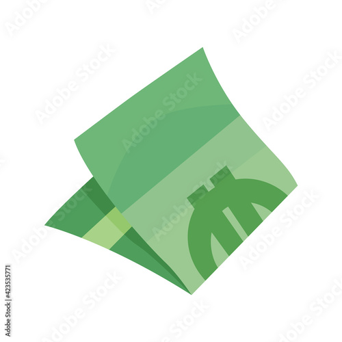 European currency note euro banknotes. Money vector illustration. Investment capital wealth savings or financial prosperity symbol. Paper money