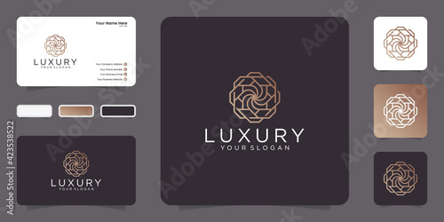 Wallpaper Mural luxury line art style. ornament logo abstract design with business card Torontodigital.ca
