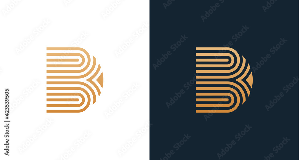 abstract elegant letter B and D monogram logo, decorative letter BD with thin-lined ornament logo vector template - obrazy, fototapety, plakaty 