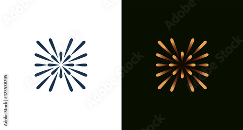abstract minimal letter H with light, star, circle, gold lines element. classy and luxury H initial logo