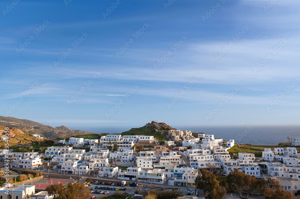 Chora town, the capital of Ios island, Cyclades, Greece