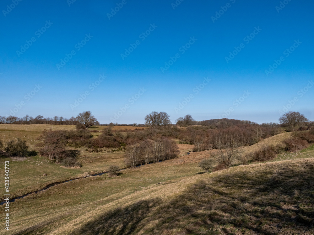 stream in unique natural landscape in northern germany