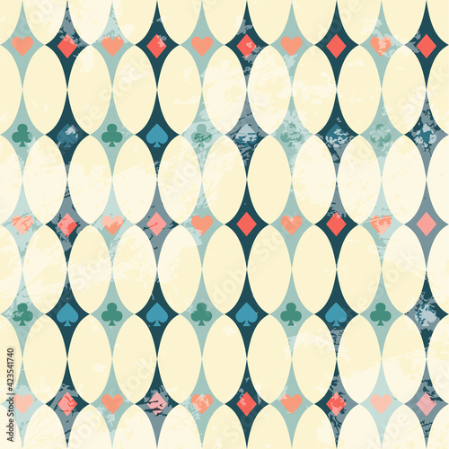 Seamless pattern with card suits