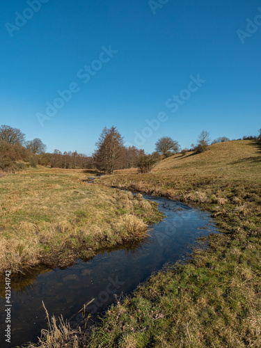 stream in unique natural landscape in northern germany