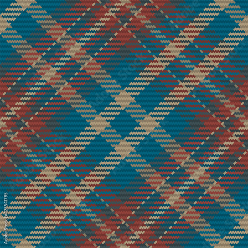 Seamless pattern of scottish tartan plaid. Repeatable background with check fabric texture. Vector backdrop striped textile print.