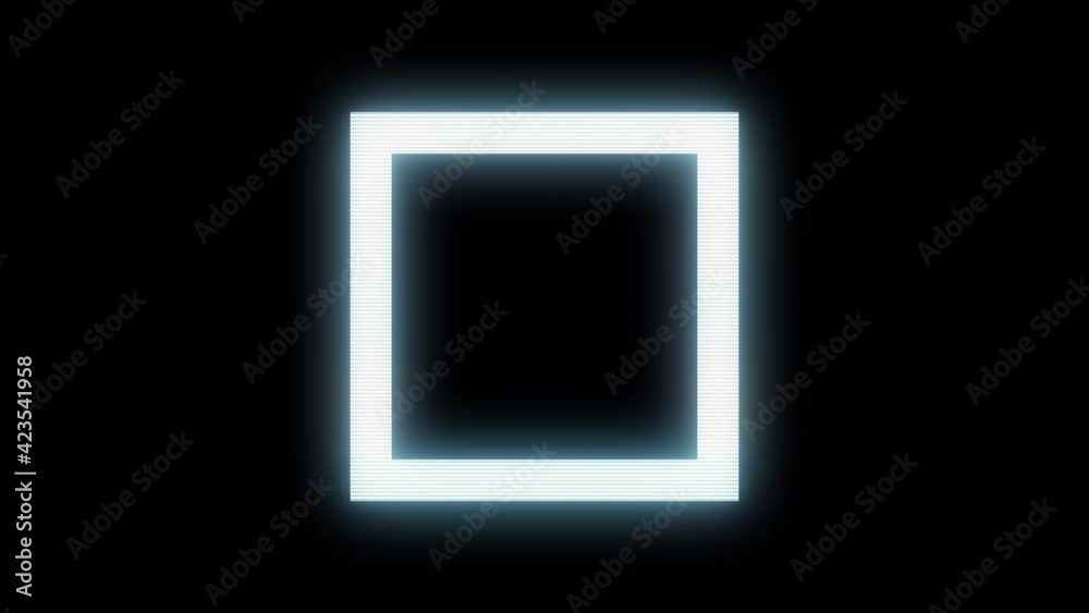 Square shape in distorted glitch style. Modern technology futuristic video element. Design art concept. Creative bright animation for games. Square shape in distorted glitch style. Modern technology futuristic video element. Design art concept. Creative bright animation for games.