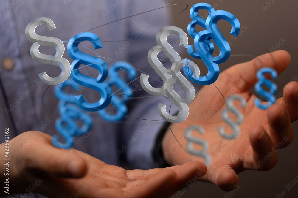 Symbol of Law and Justice - Paragraph / section sign - 3D Rendering Symbol of Law and Justice - Paragraph / section sign - 3D Rendering