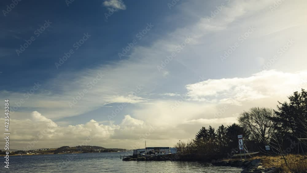 Timelapse in Hafrsfjord with beautiful clouds, stavanger, tananger Timelapse in Hafrsfjord with beautiful clouds, stavanger, tananger