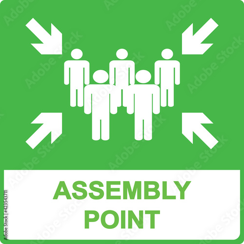 Sign Assembly Point . Vector