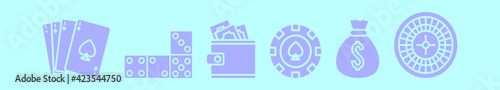 Fényképezés set of casino cartoon icon design template with various models