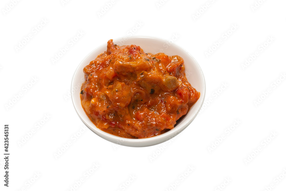 Vegetable stew in a bowl isolated on white background. Vegetable stew in a bowl isolated on white background.