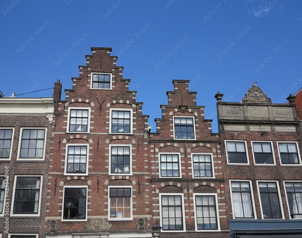 Haarlem Historic House Facades with Stepped Gables, Holland