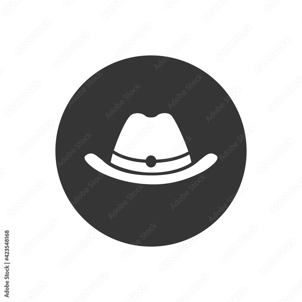 Vector hat white icon in flat style Vector hat white icon in flat style