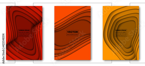 Minimal covers paper cut design. Cool halftone gradients. Future wave template banner. vector EPS10