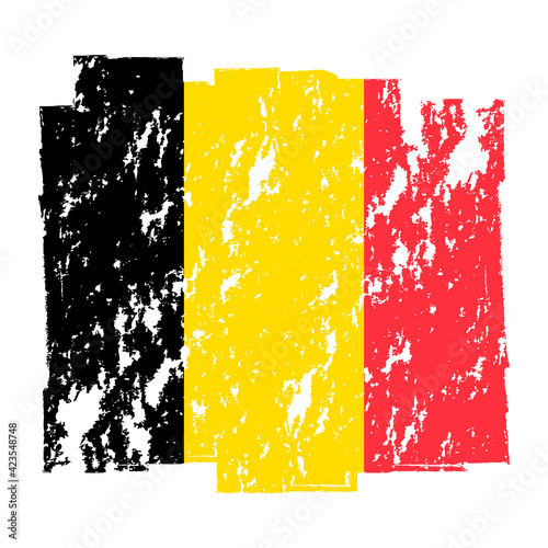 Flag of Belgium  banner with grunge brush