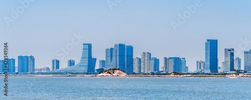 CBD building in the central city of Xiamen by the sea in Xiamen, Fujian, China © Govan