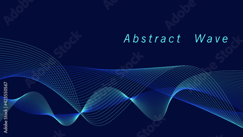 Abstrak blue wave on silver vector background giving a fluttering feeling.