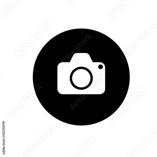 Camera flat icon. Vector illustration.