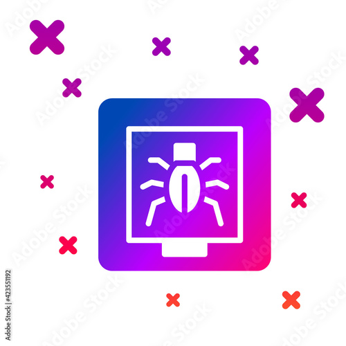 Color Insects in a frame icon isolated on white background. Herbarium. Gradient random dynamic shapes. Vector