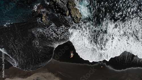 Black Sand Beach Bali by Drone
