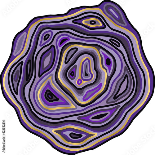 Marble purple wave pattern. Agate slice imitation. Vector illustration.