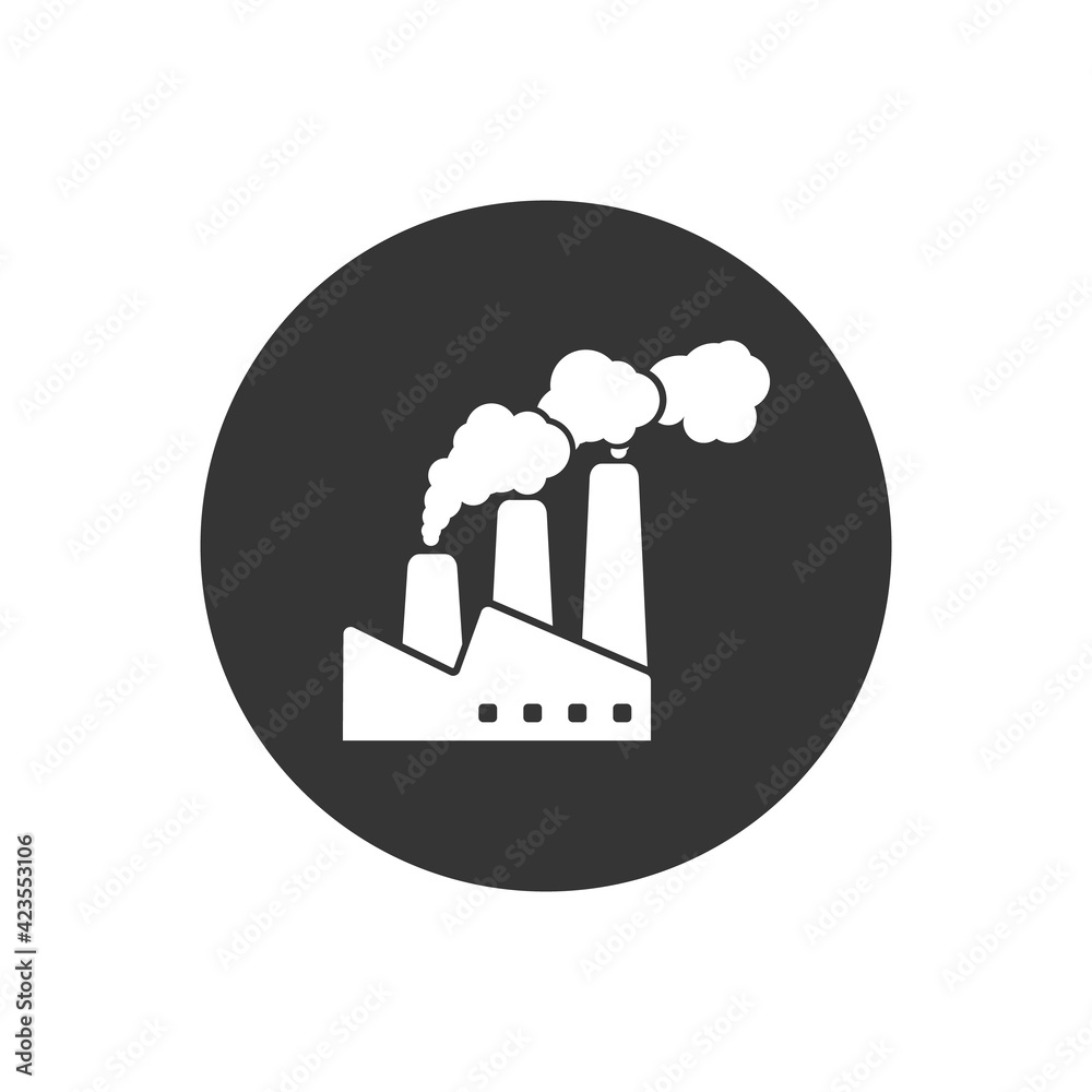 Industry pollution vector white icon carbon dioxide modern flat Industry pollution vector white icon carbon dioxide modern flat